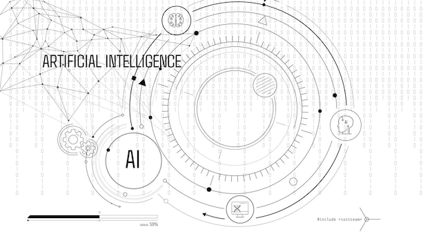 La tecnología informática de inteligencia artificial se utiliza para crear infografías virtuales.