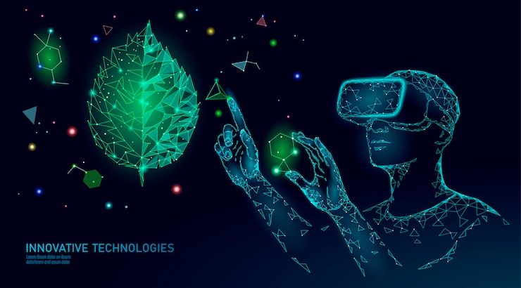 Vector tecnología de ingeniería moderna de evolución de adn. realidad aumentada