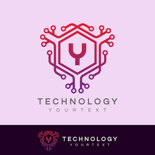 Vector tecnología inicial letra a diseño de logotipo