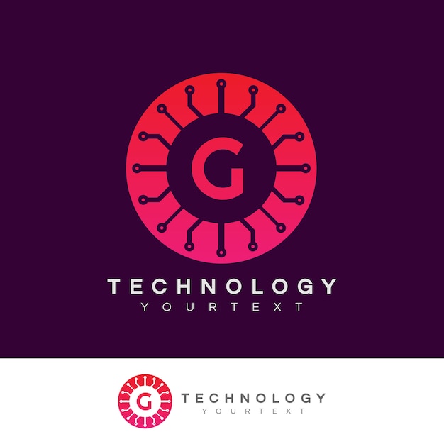 Tecnología inicial letra g diseño de logotipos