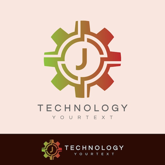 tecnología inicial letra J diseño de logotipo