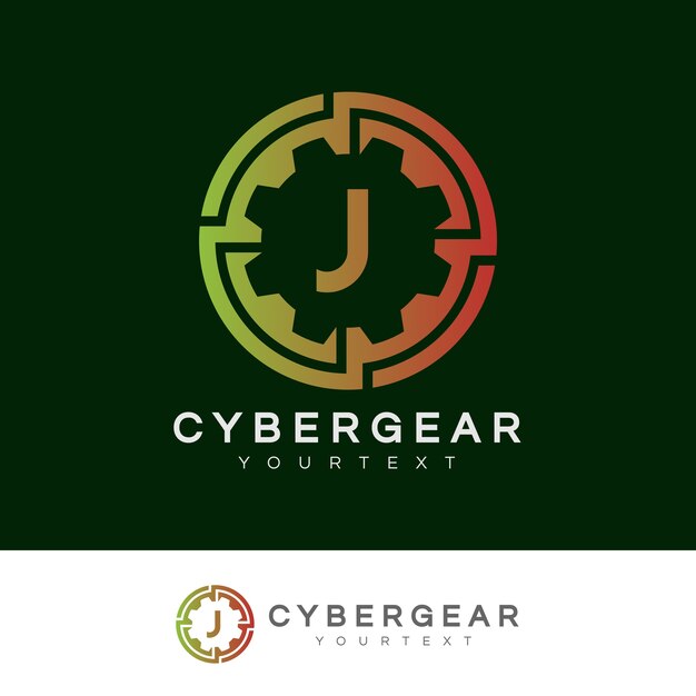 tecnología inicial letra J diseño de logotipo