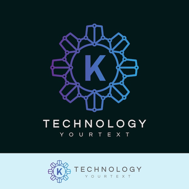 Tecnología inicial letra k diseño de logotipo
