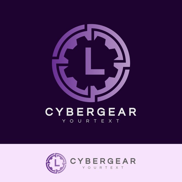 tecnología inicial Letra L diseño de logotipo