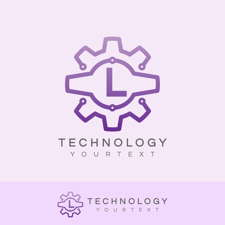 Vector tecnología inicial letra l diseño de logotipo