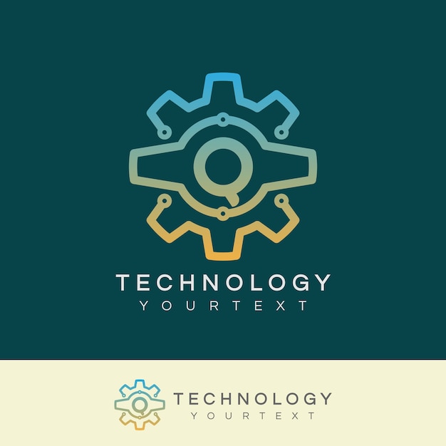 tecnología inicial Letra Q diseño de logotipo