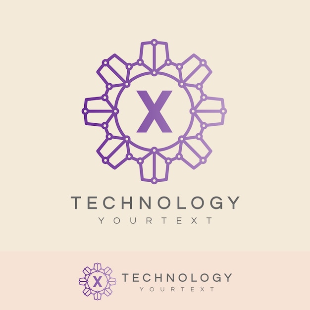 tecnología inicial Letter X Logo design