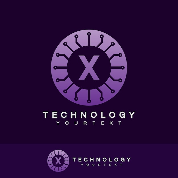 Tecnología inicial letter x logo design