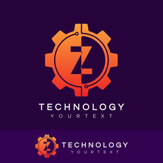 tecnología inicial Letter Z Logo design