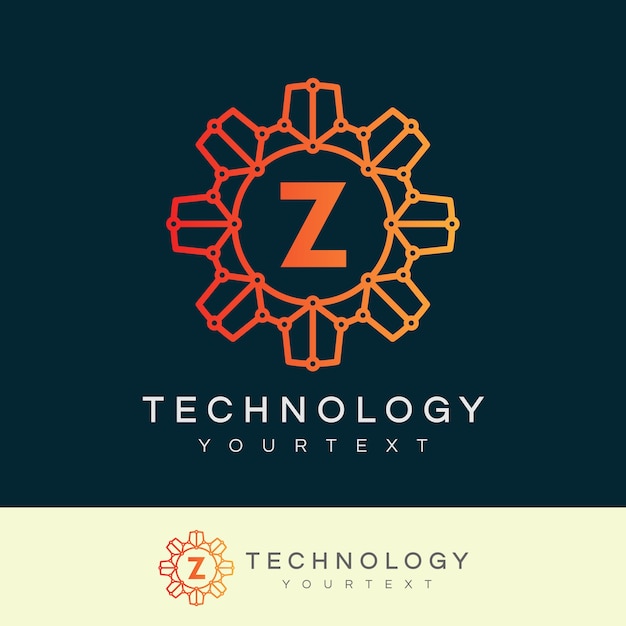 tecnología inicial Letter Z Logo design