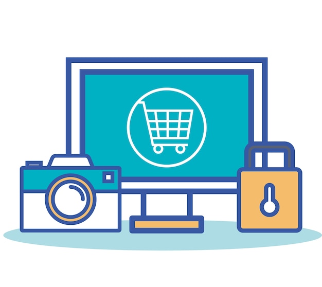 tecnología de internet establecer iconos planos