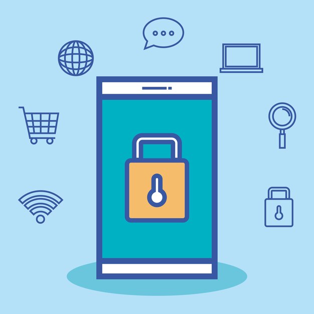 tecnología de internet establecer iconos planos
