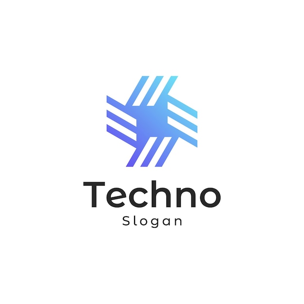 Tecnología letra e moderno degradado colorido logo