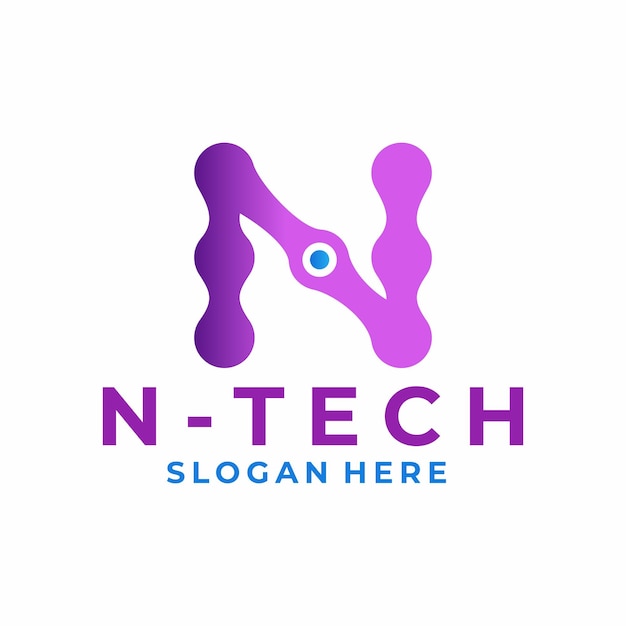Tecnología con la letra inicial N plantilla vectorial de diseño de logotipo Tecnología Vector de diseño de identidad de logotipo