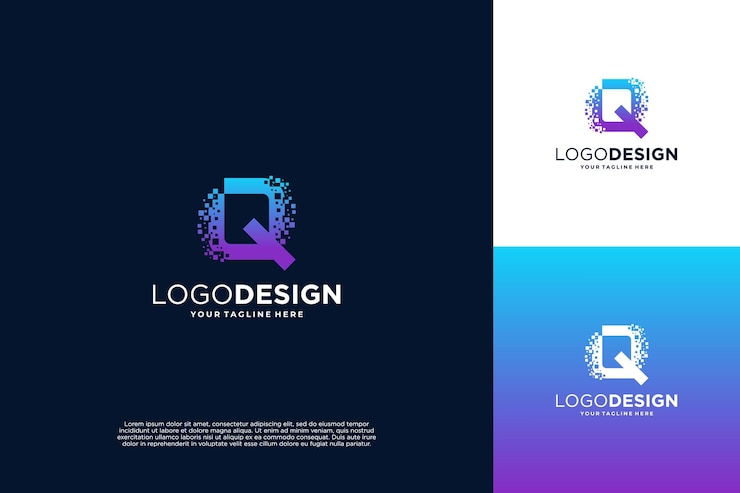 Vector tecnología letra q diseño del logotipo tecnología del símbolo inteligencia artificial y computadora