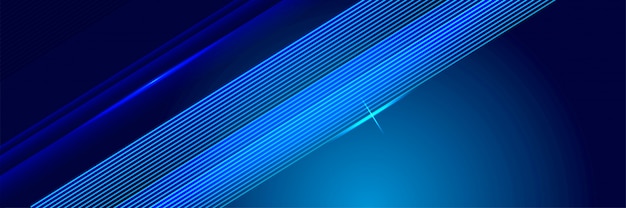 Tecnología de líneas brillantes azules de fondo