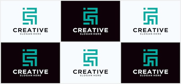 Tecnología de logotipo creativo monograma S en forma cuadrada, logotipo de monograma de icono de letra del alfabeto S, monograma cuadrado de letra inicial S