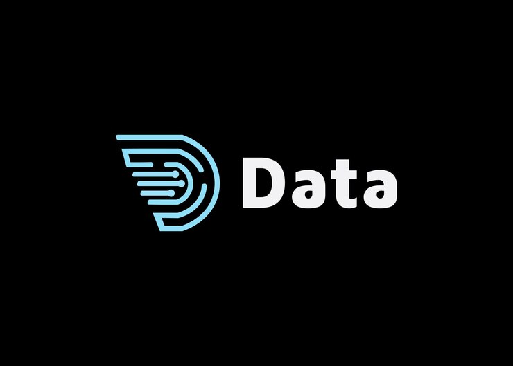 Vector tecnología de logotipo de datos de letra d