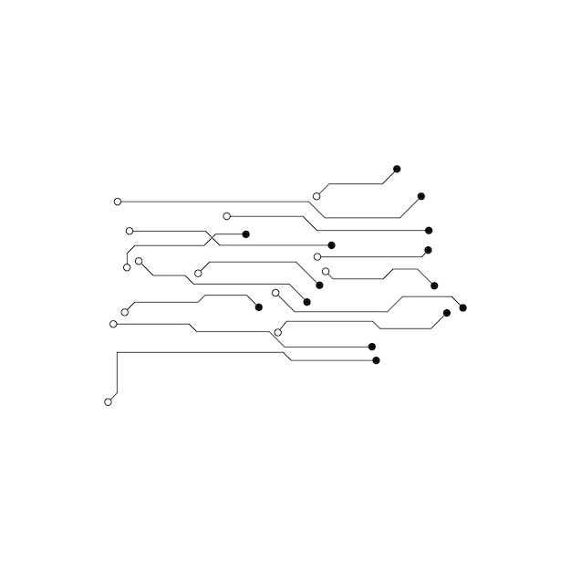 Tecnología de logotipo de símbolo de vector de diseño de ilustración de circuito