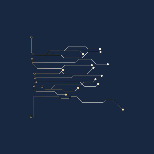 Tecnología de logotipo de símbolo de vector de diseño de ilustración de circuito
