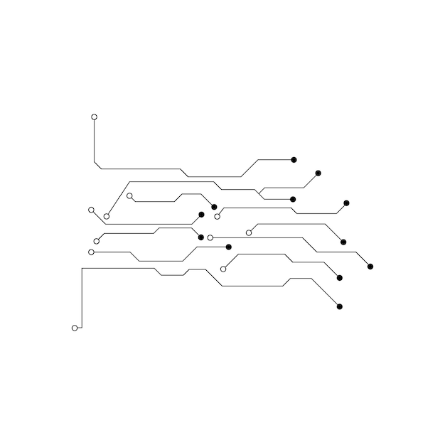 Tecnología de logotipo de símbolo de vector de diseño de ilustración de circuito