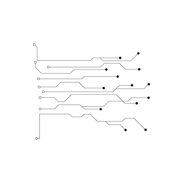 Tecnología de logotipo de símbolo de vector de diseño de ilustración de circuito