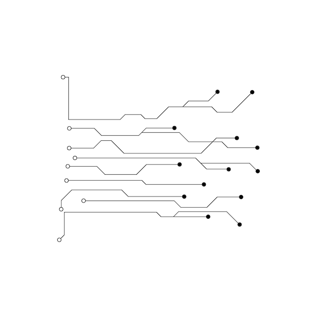Tecnología de logotipo de símbolo de vector de diseño de ilustración de circuito