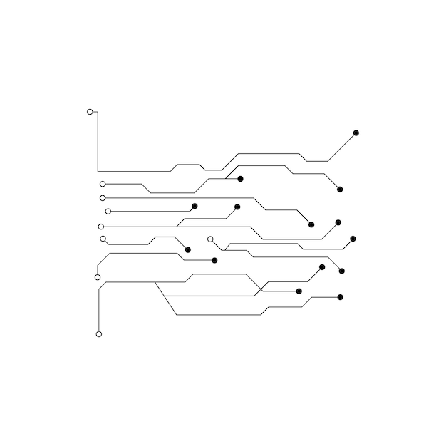 Tecnología de logotipo de símbolo vectorial de diseño de ilustración de circuitos