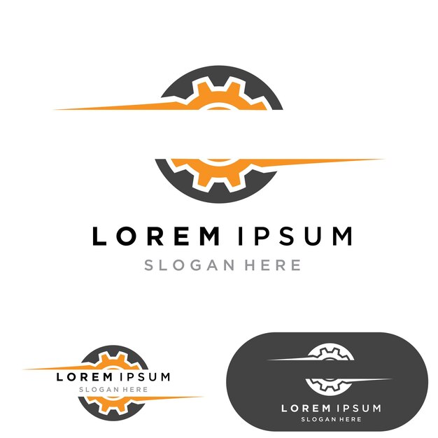 Tecnología de logotipo vectorial Ilustración de concepto de plantilla de logotipo de empresa de vector de tecnología digital Signo de fábrica electrónica de engranaje Símbolo de tecnología de rueda dentada Emblema de SEO Elemento de diseño