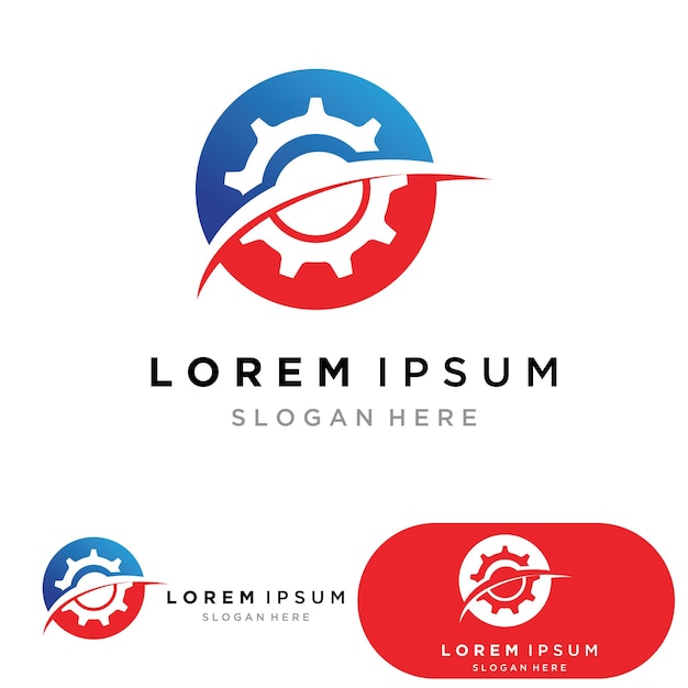 Tecnología de logotipo vectorial Ilustración de concepto de plantilla de logotipo de empresa de vector de tecnología digital Signo de fábrica electrónica de engranaje Símbolo de tecnología de rueda dentada Emblema de SEO Elemento de diseño
