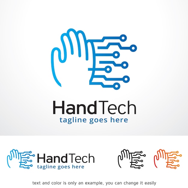 Tecnología de la mano Template de diseño de logotipo Vector de diseño de emblema Concepto de diseño Símbolo creativo Icono