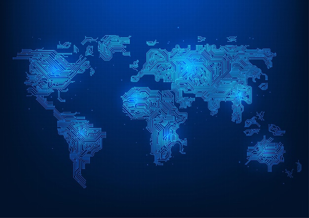 Tecnología del mapa del mundo El mapa del mundo es un ciclo tecnológico Gente de todo el mundo