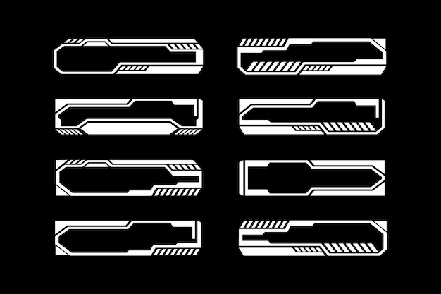 Tecnología de marcos abstractos interfaz futurista elementos de diseño vectorial