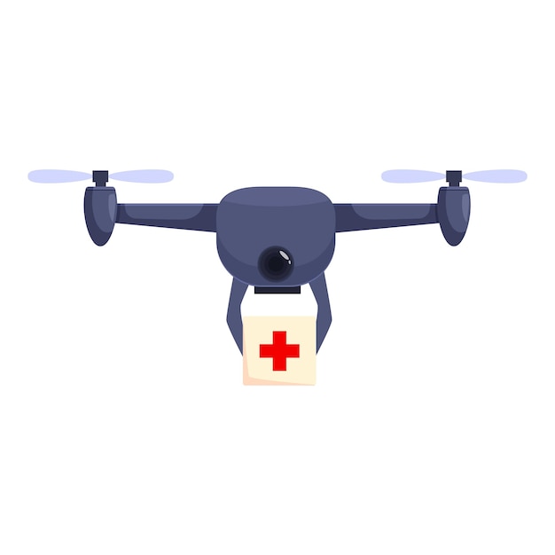 Tecnología moderna de atención médica con drones que entregan botiquines de primeros auxilios