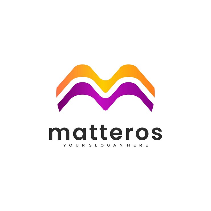 Vector tecnología moderna logo último m
