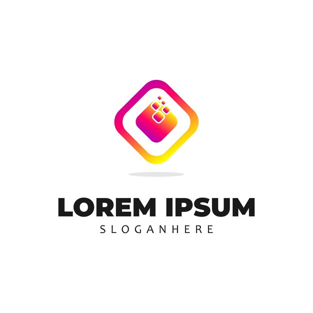 tecnología moderna logotipo abstracto degradado colorido