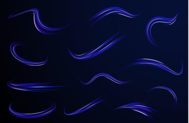 Tecnología de movimiento dinámico futurista Png línea de neón borroso rayo de haz energía abstracta