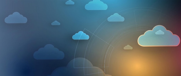 Tecnología en la nube Fondo de concepto web digital integrado