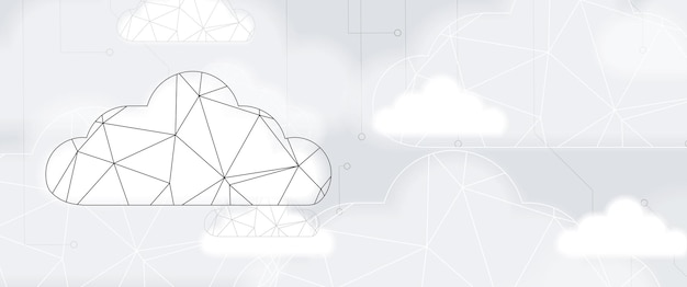 Tecnología en la nube Fondo de concepto web digital integrado
