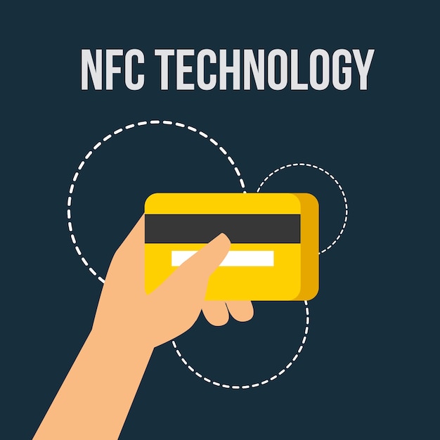 tecnología de pago nfc mano tarjeta de crédito