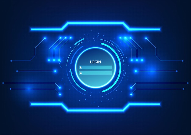 Tecnología de pantalla de fondo Utilice el inicio de sesión para acceder al sistema Es una ilustración vectorial