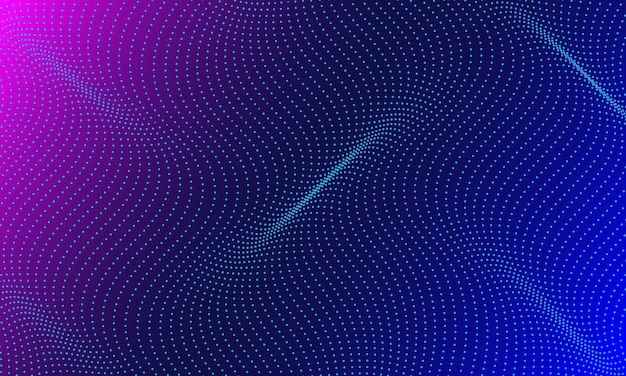 Tecnología de partículas diseño vectorial de fondo de onda abstracta ondas abstractas puntos móviles partículas de flujo