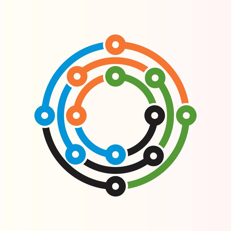 Vector tecnología - plantilla de logotipo vectorial para identidad corporativa. signo de chip abstracto.