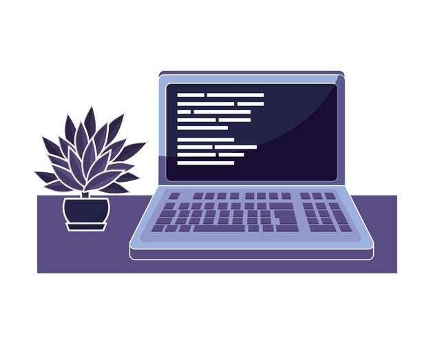 Tecnología de programación de código informático con plantas.