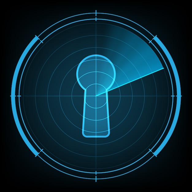 tecnología radar pantalla seguridad cerradura