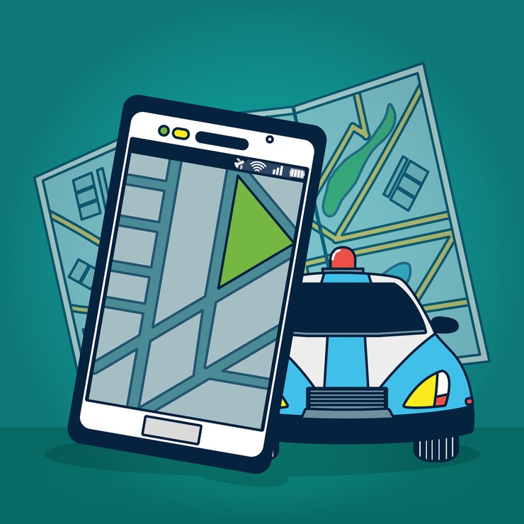 Vector tecnología de rastreo gps