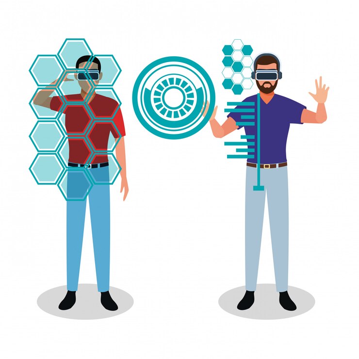 Vector tecnología de realidad virtual
