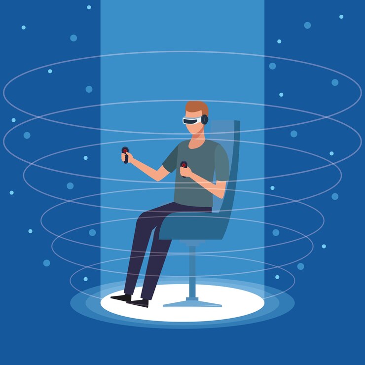 Vector tecnología de realidad virtual