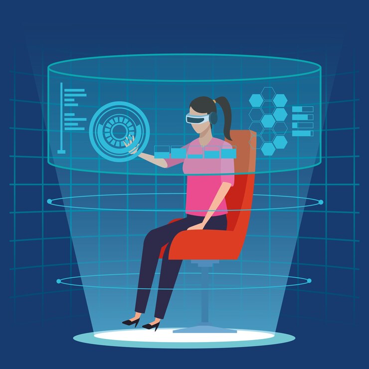 Vector tecnología de realidad virtual