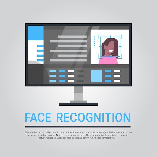 Tecnología de reconocimiento facial Sistema de seguridad informática Escaneo Afroamericano Usuario femenino Biométrico
